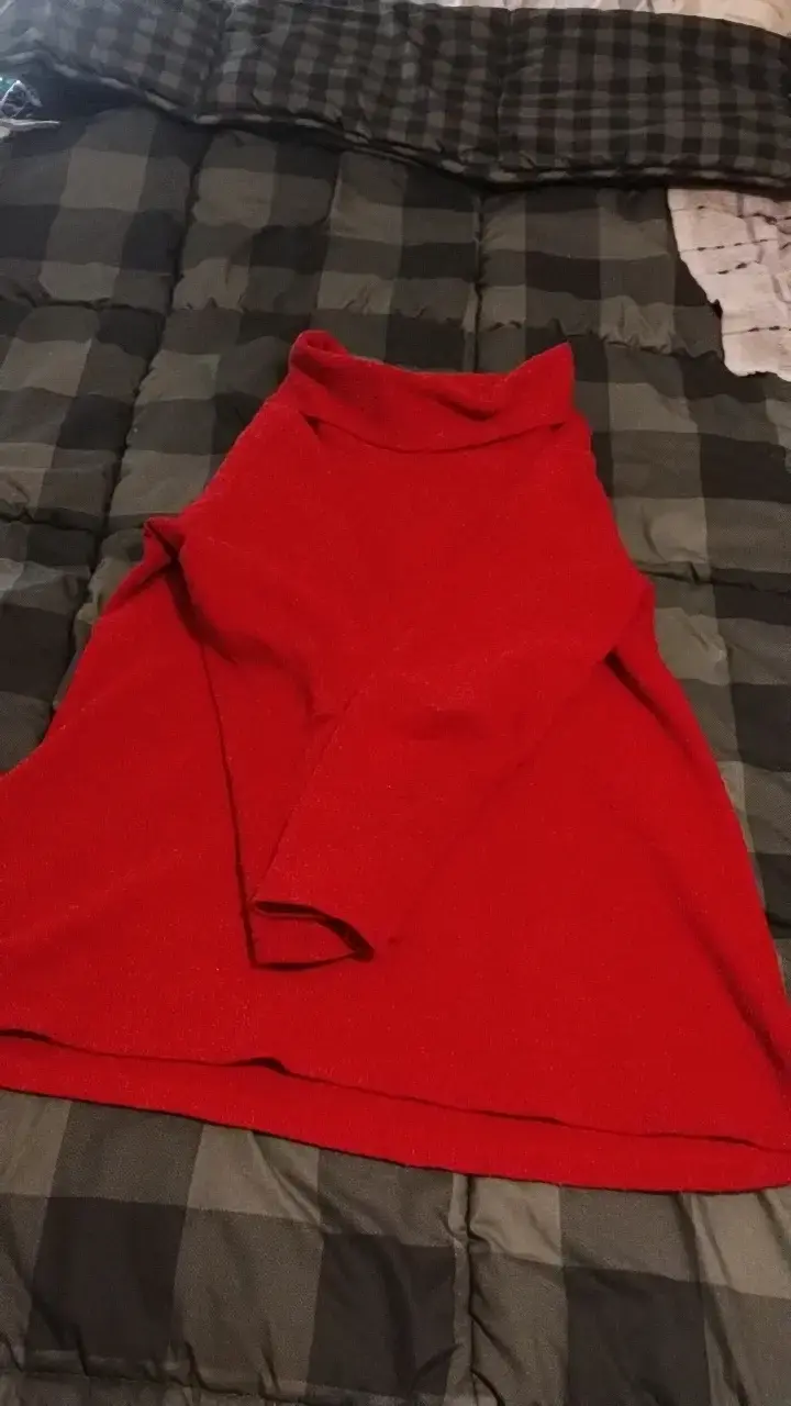 Suéter o chaleco rojo de cuello alto para mujer - 2