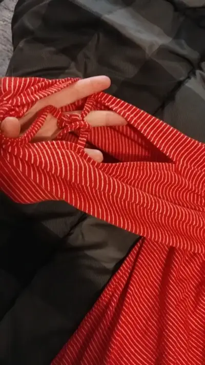 Blusa roja de rayas para mujer - miniatura 2