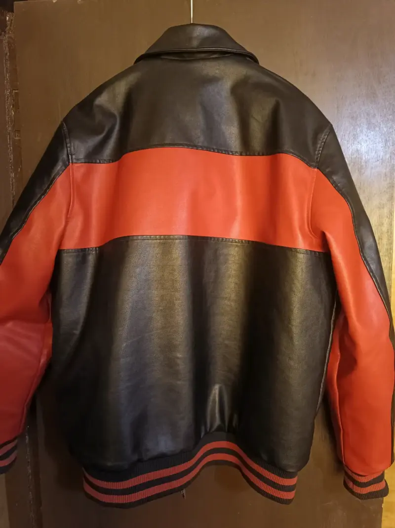 Chaqueta de cuero Racing Motorsport negra y roja - 2