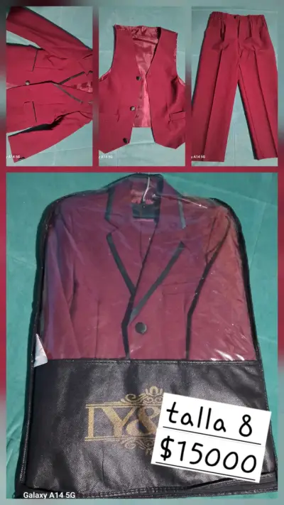 Traje formal para niño color burdeos - miniatura 1