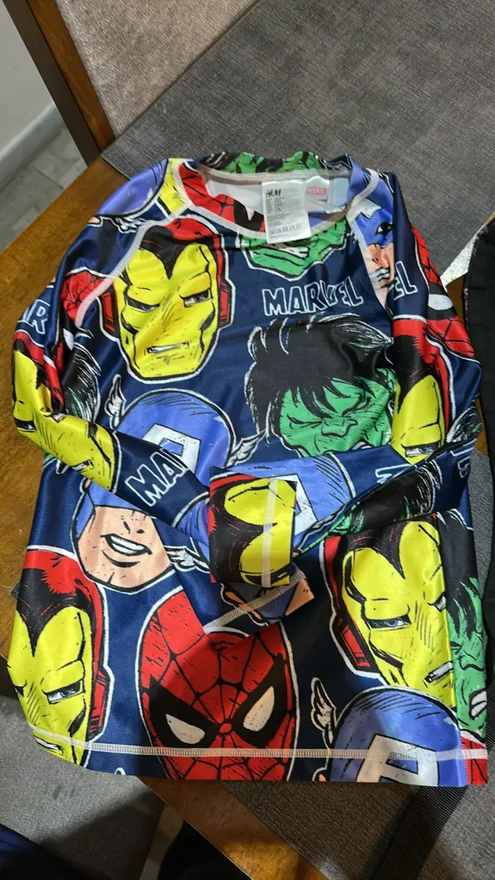 Polera manga larga azul y naranja para surf - 2