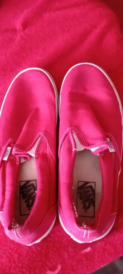 Zapatillas Vans rojas sin cordones - miniatura 1