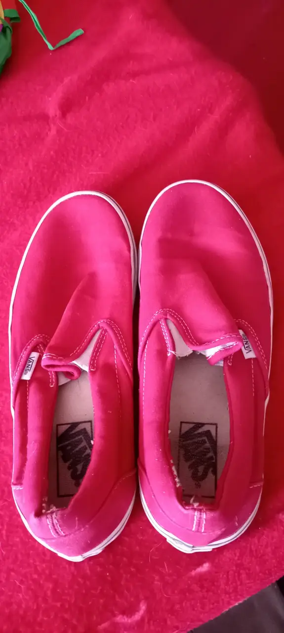 Zapatillas Vans rojas sin cordones - 4