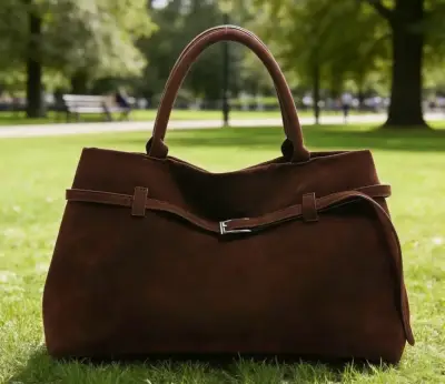 Elegante cartera de cuero marrón - miniatura 1