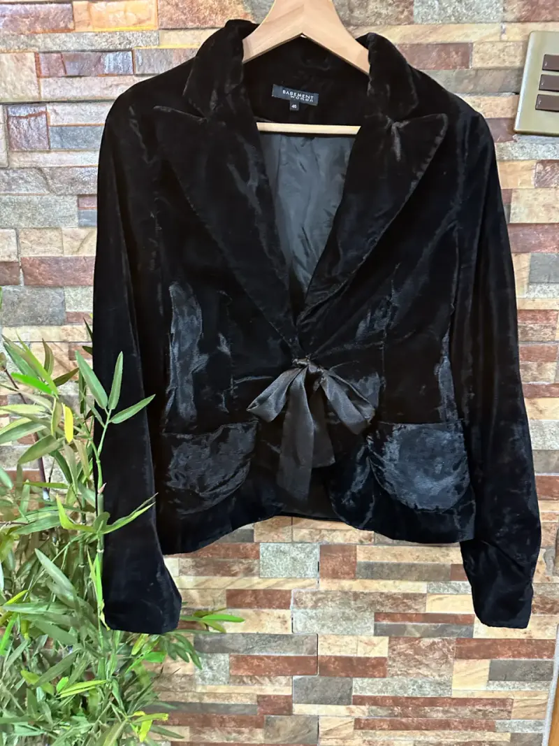 Abrigo de cuero negro para mujer - 4