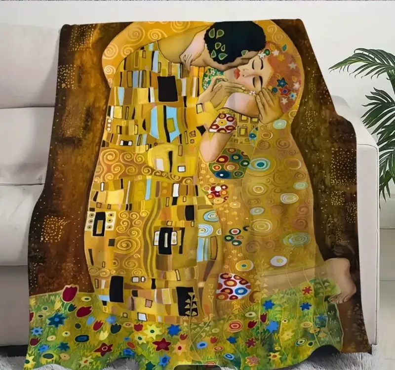Manta decorativa con diseño de El Beso - 2