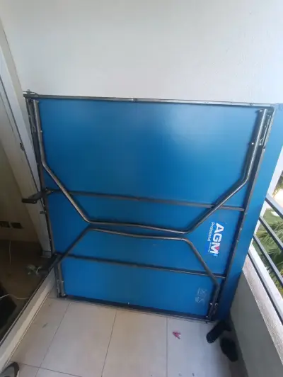 Mesa de ping pong AGM plegable azul - miniatura 1