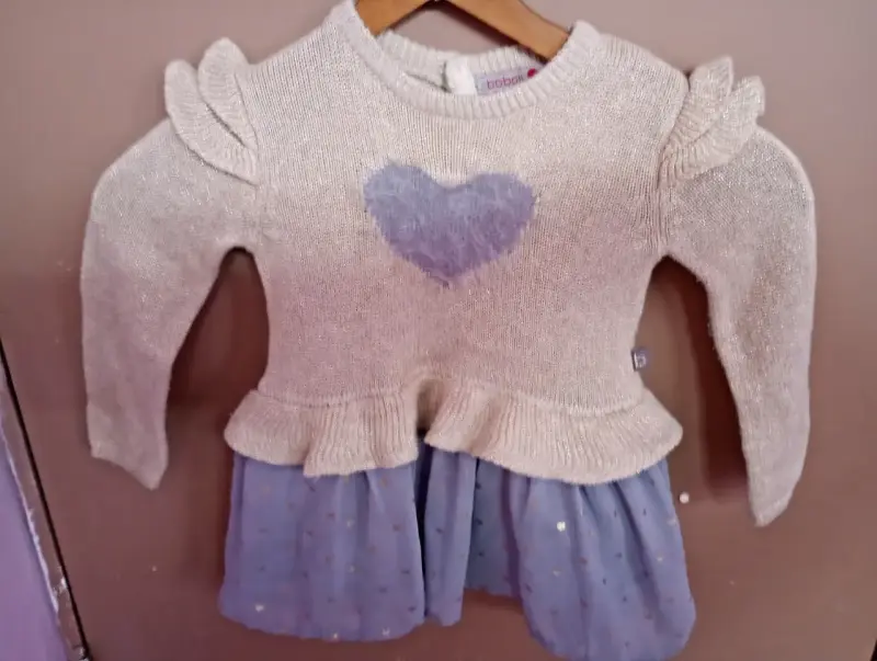 Pantalones infantiles rosa y azul con volantes - 2