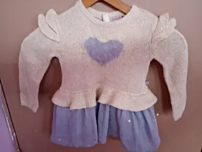 Pantalones infantiles rosa y azul con volantes - miniatura 2