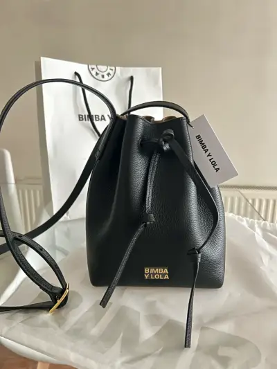 Bolso negro de cuero Bimba y Lola - miniatura 2