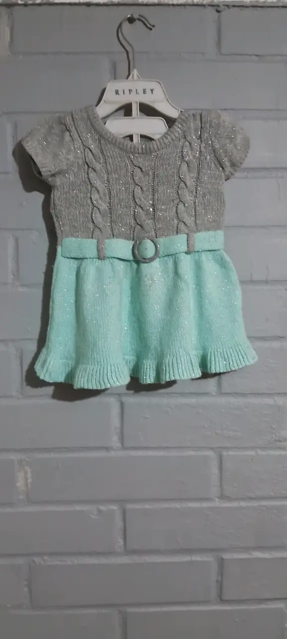 Vestido de niña Ripley gris y verde