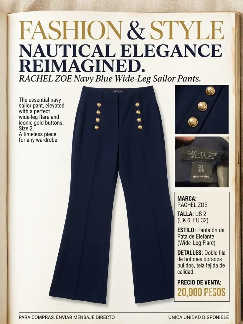 Pantalón marinero azul marino Rachel Zoe