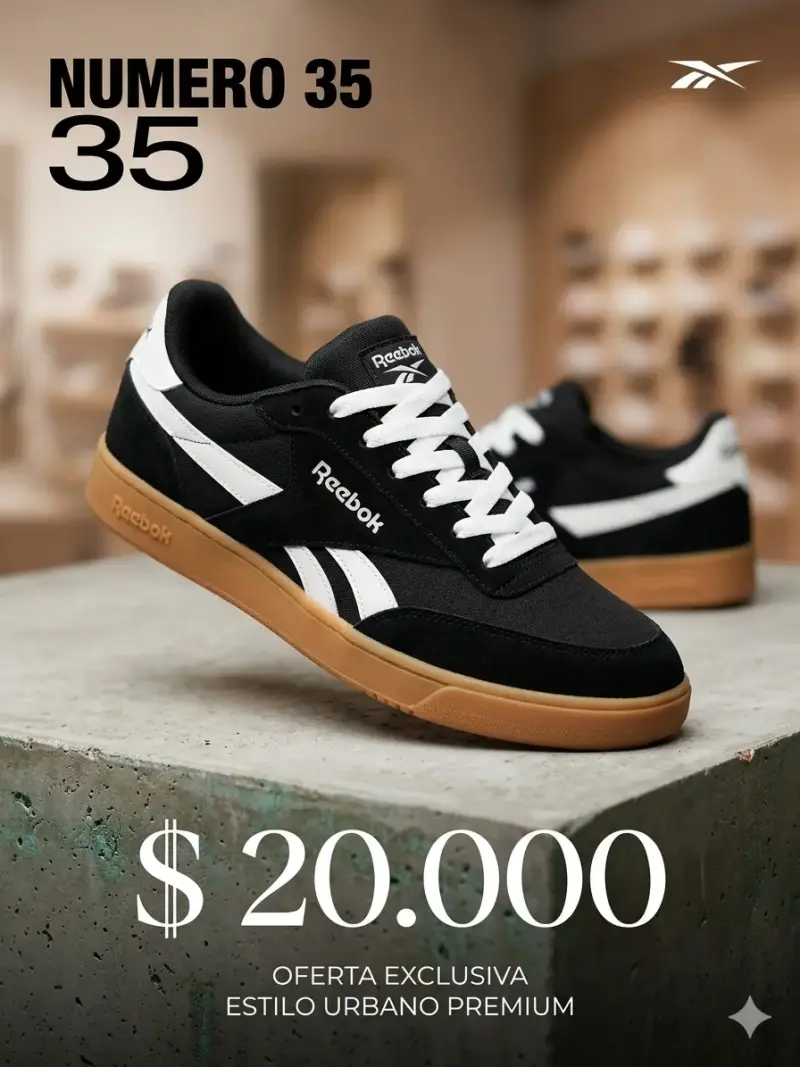 Zapatillas Reebok negras urbanas talla 35