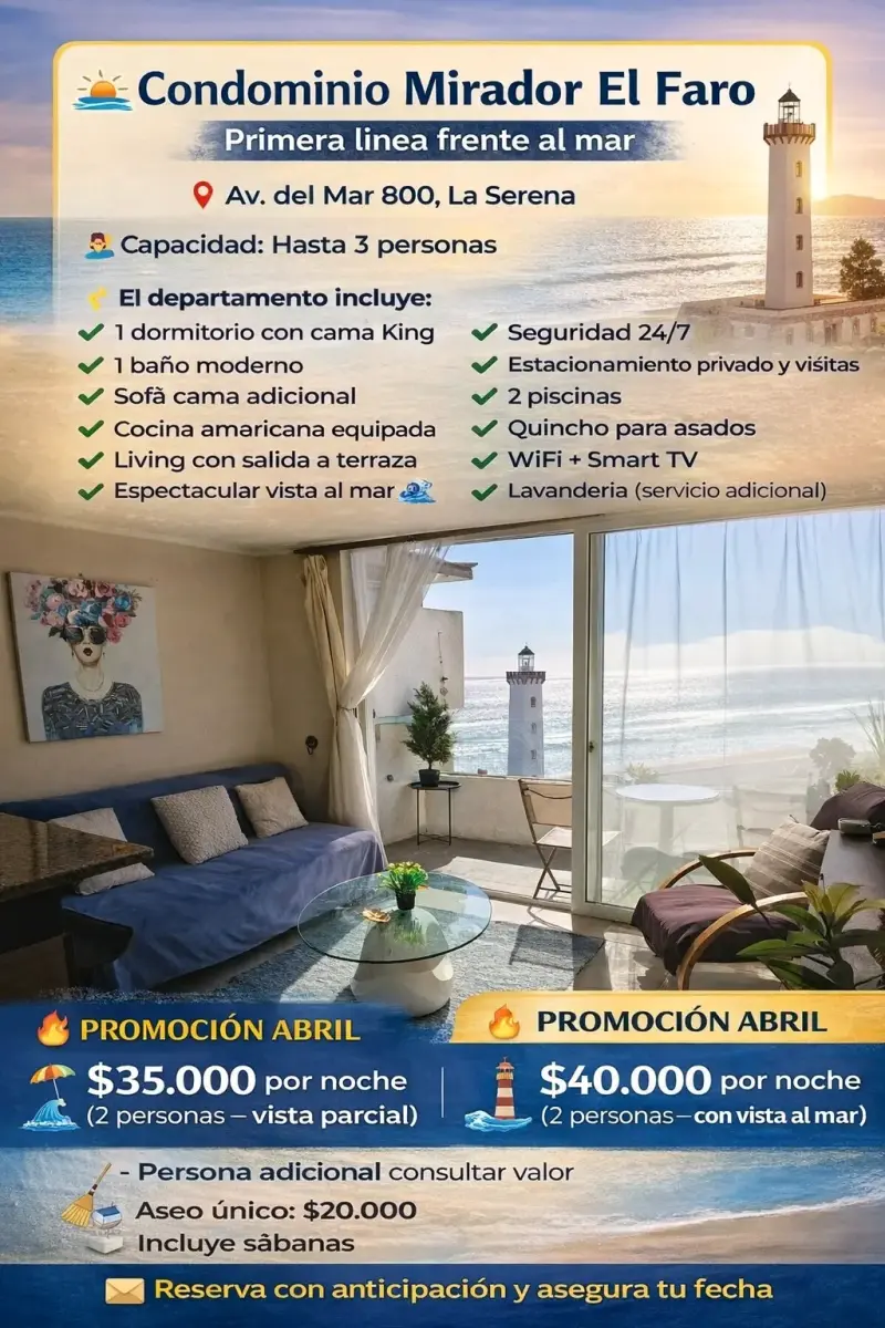 Departamento en primera línea frente al mar