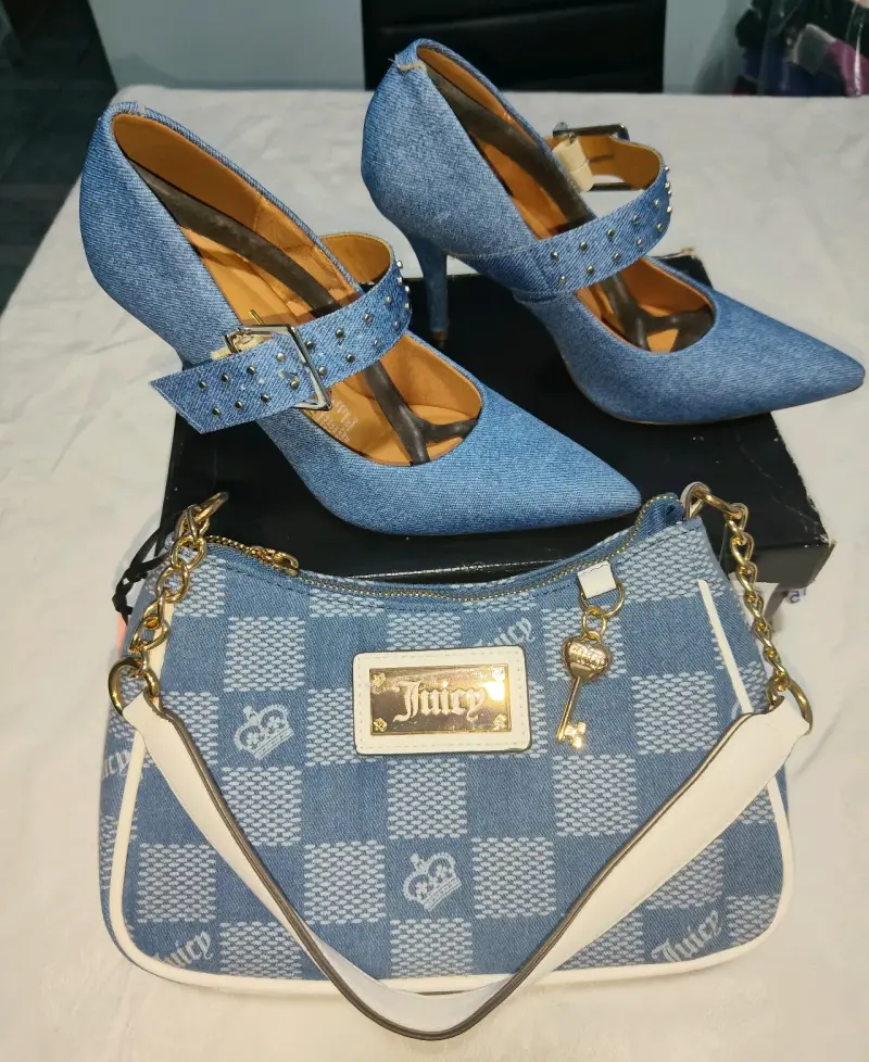 Zapatos de tacón denim con cartera Juicy - 1
