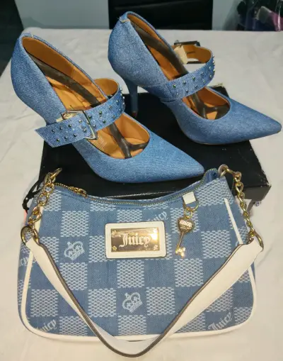 Zapatos de tacón denim con cartera Juicy - miniatura 2
