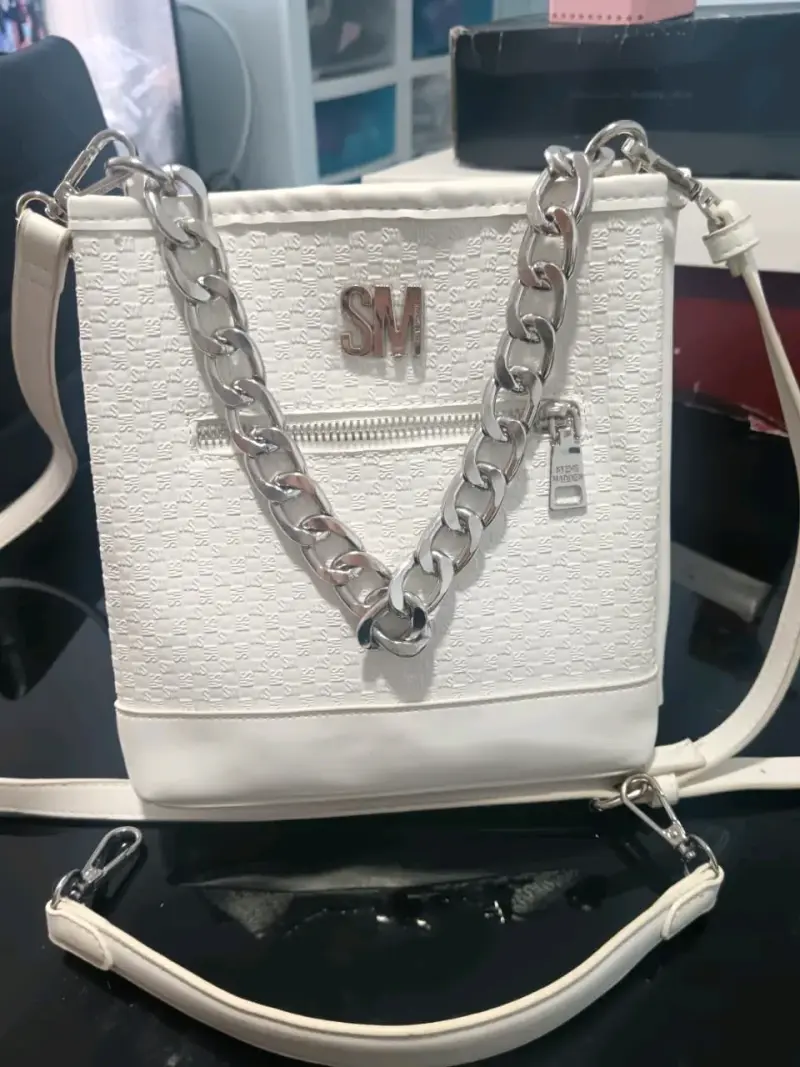 Bolso blanco con cadena metálica Steven maide - 1