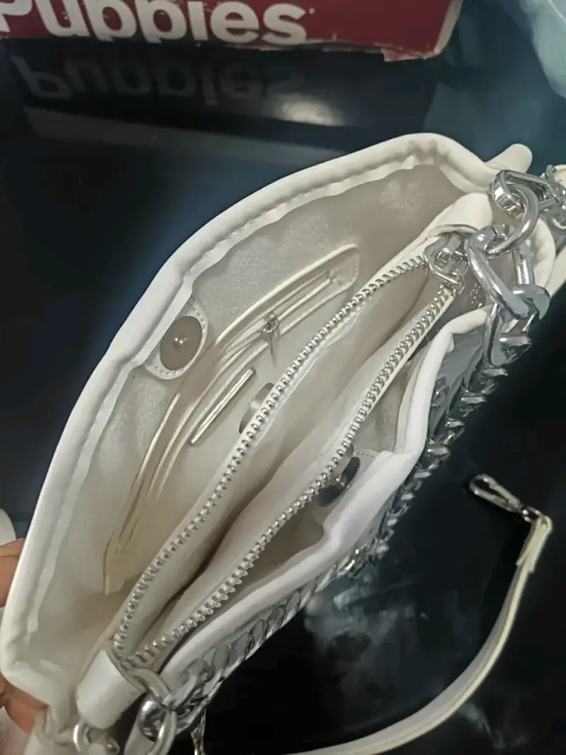 Bolso blanco con cadena metálica Steven maide - 2