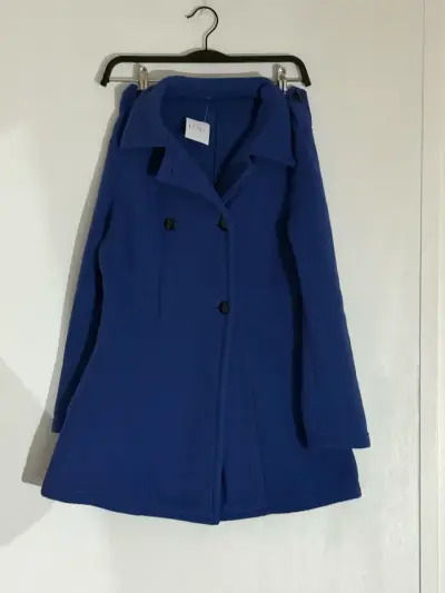 Abrigo azul de lana con doble botonadura - miniatura 1