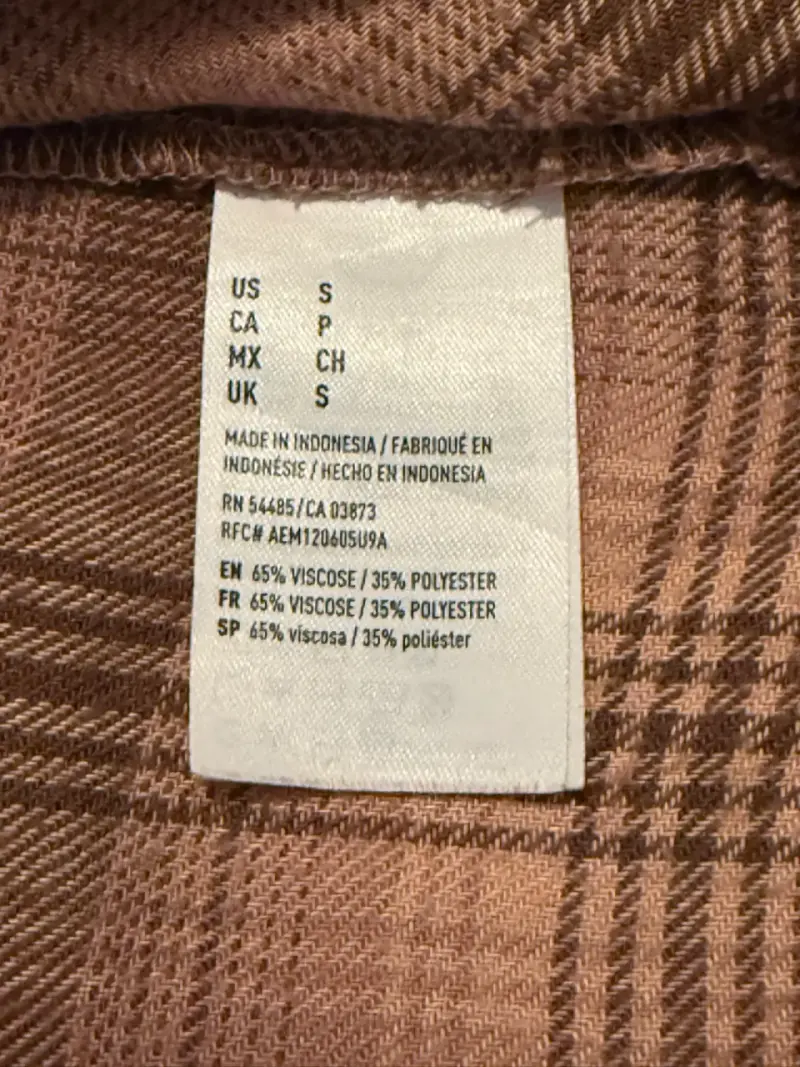 Camisa a cuadros marrón American Eagle - 4
