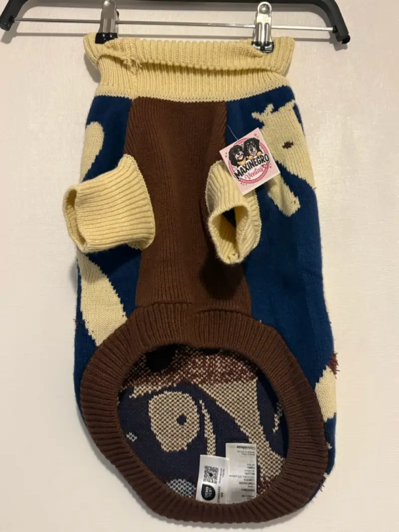 Suéter tejido para perro con diseño de perritos - 3