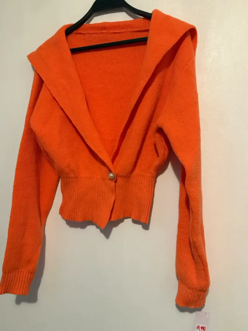 Cárdigan naranja de lana - 1