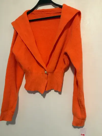 Cárdigan naranja de lana - miniatura 1