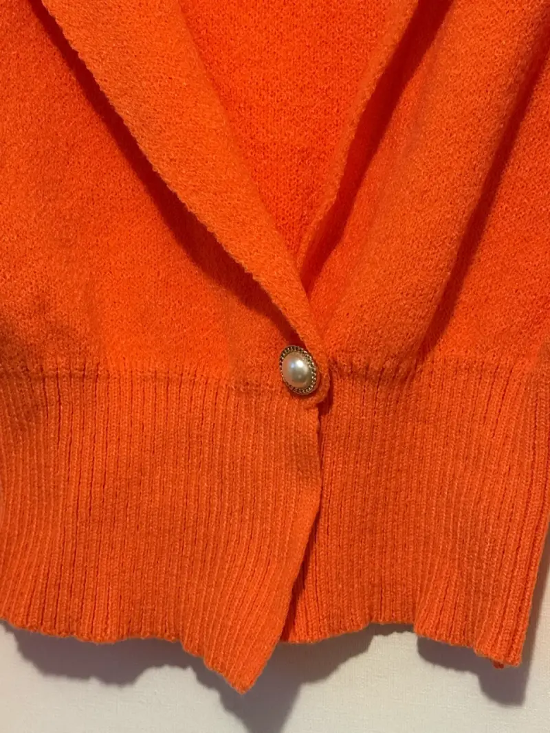 Cárdigan naranja de lana - 2