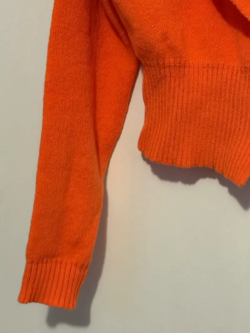 Cárdigan naranja de lana - 3