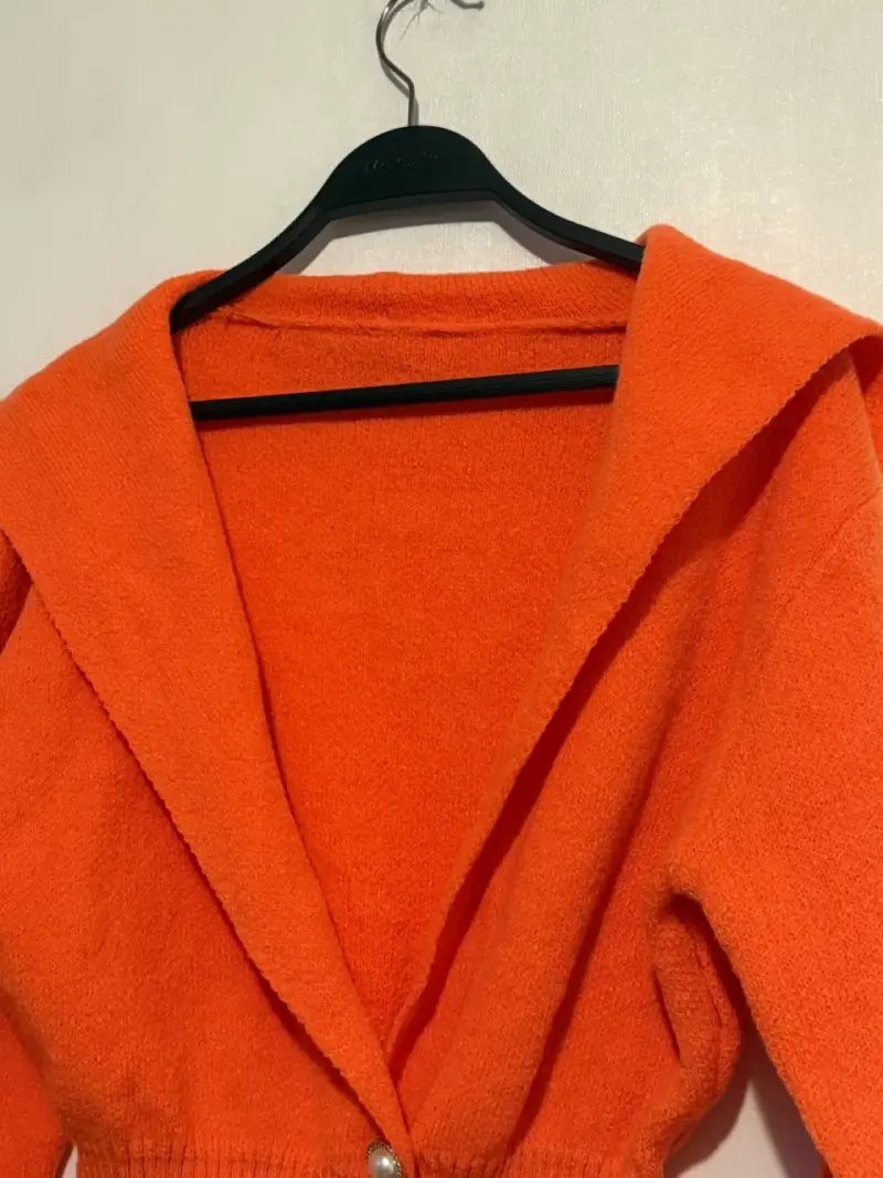 Cárdigan naranja de lana - 4