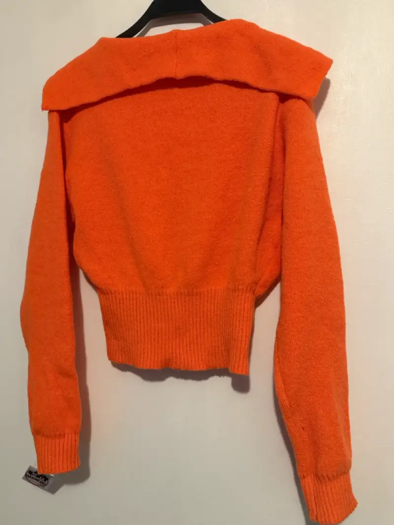 Cárdigan naranja de lana - 6