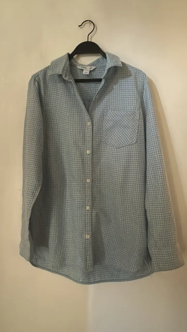 Camisa de cuadros celeste - 1