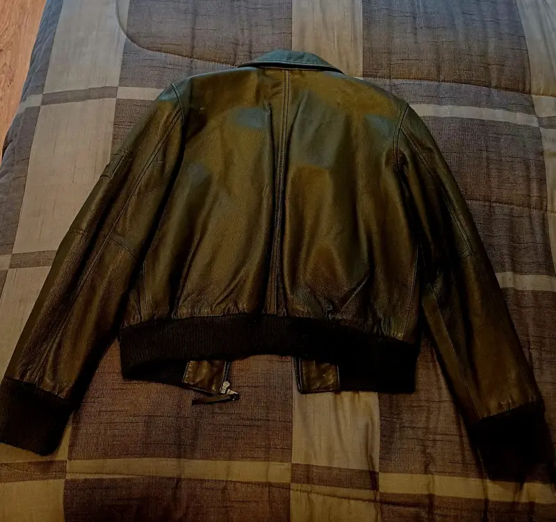 Chaqueta de mujer  Aziz 100% cuero verde oscuro - 2