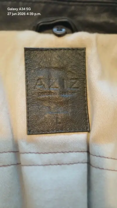 Chaqueta de mujer  Aziz 100% cuero verde oscuro - miniatura 4
