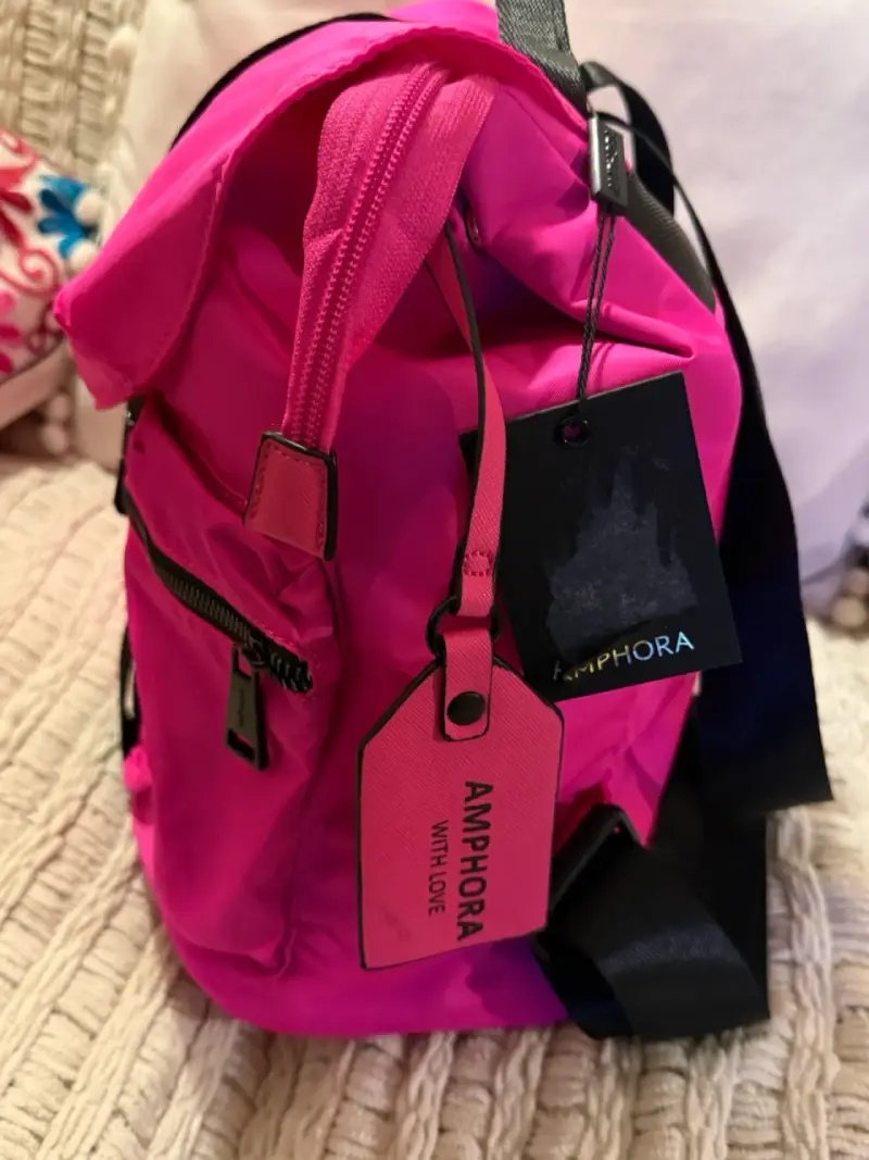 Mochila rosa fucsia Amphora con bolsillos - 2