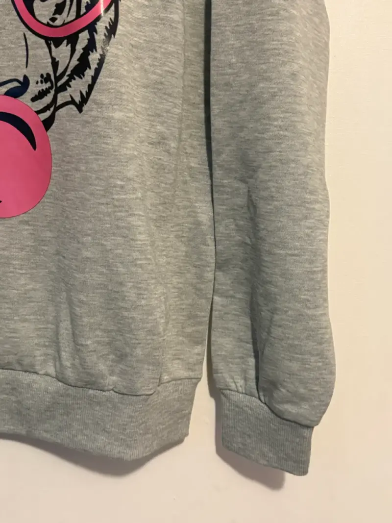 Polerón gris con diseño de tigre y gafas - 2