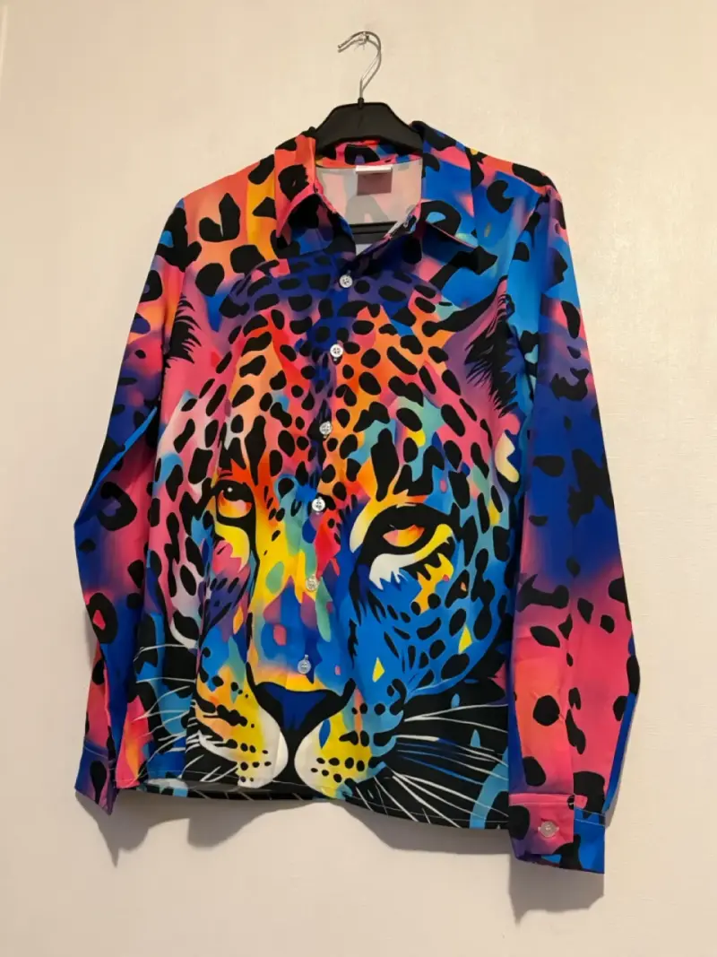 Camisa estampada de leopardo colorida - 1
