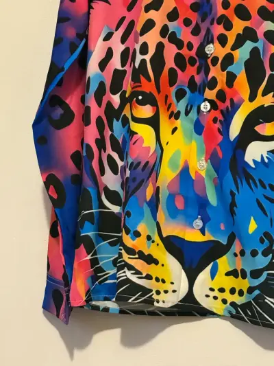 Camisa estampada de leopardo colorida - miniatura 2