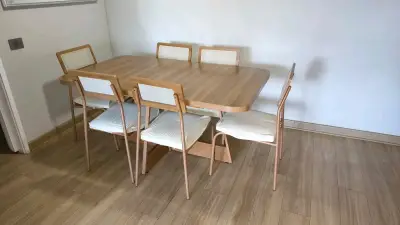 Mesa de centro moderna de madera y metal - miniatura 3