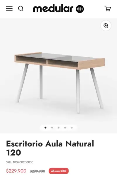 Escritorio Medular Aula Natural 120 - miniatura 1
