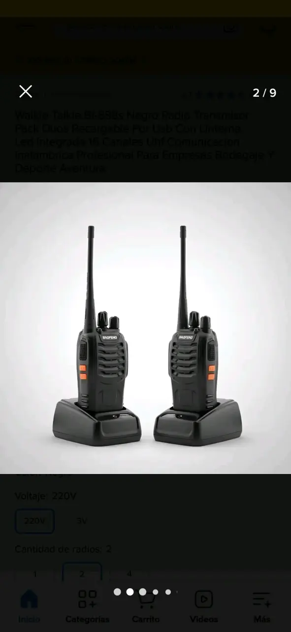 Radio transmisor Baofeng 777s con manos libres - 2