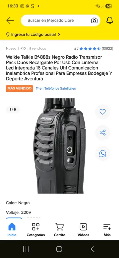 Radio transmisor Baofeng 777s con manos libres - miniatura 3