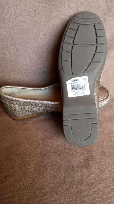 Mocasines de cuero plateados para mujer talla 34 - miniatura 4