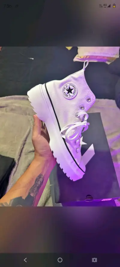 Zapatillas Converse All Star blancas de plataforma - miniatura 1