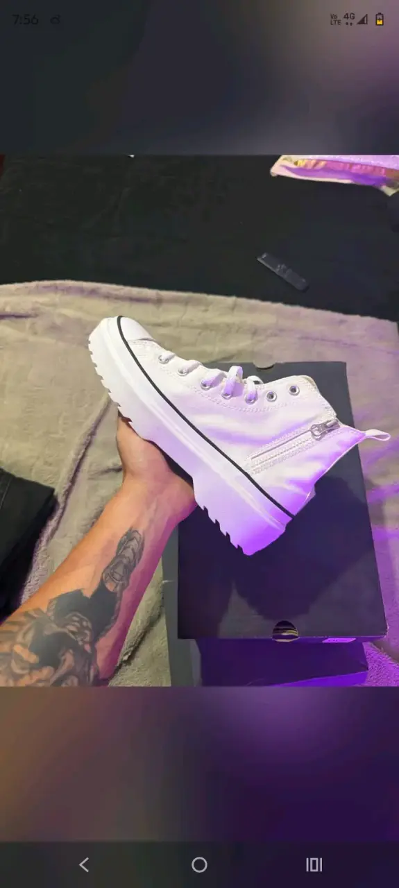 Zapatillas Converse All Star blancas de plataforma - 2