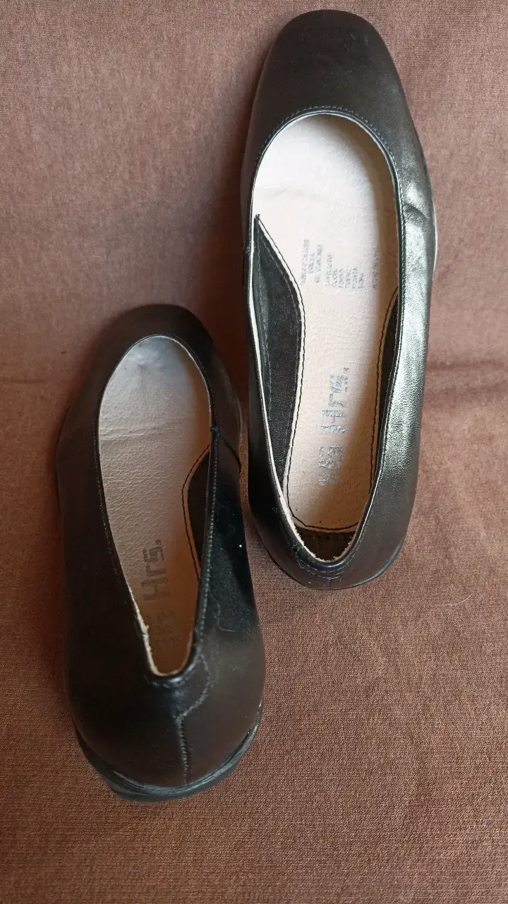 Zapatos planos negros de cuero para mujer talla 33 - 4