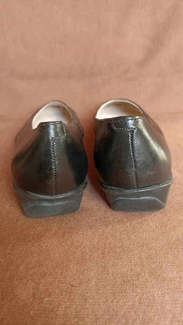 Zapatos planos negros de cuero para mujer talla 33 - 5