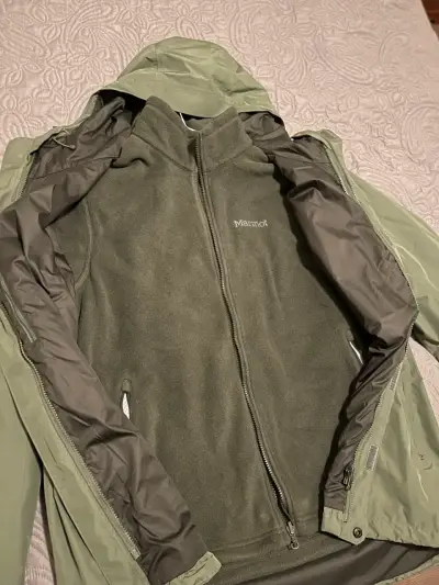 Chaqueta Marmot Verde Oliva 3-1 Original Talla L - miniatura 3