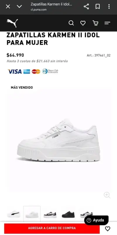 Zapatillas Puma Karmen II Idol Mujer Blancas - miniatura 1