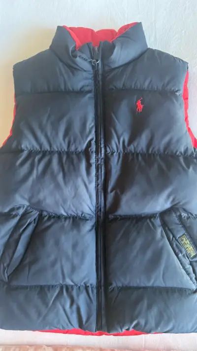 Parka acolchada azul con logo bordado - miniatura 1